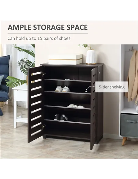 HOMCOM 15 Shoe Storage Cabinet - Wood-Effect