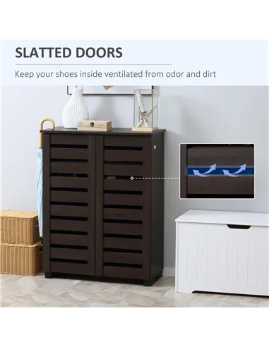 HOMCOM 15 Shoe Storage Cabinet - Wood-Effect