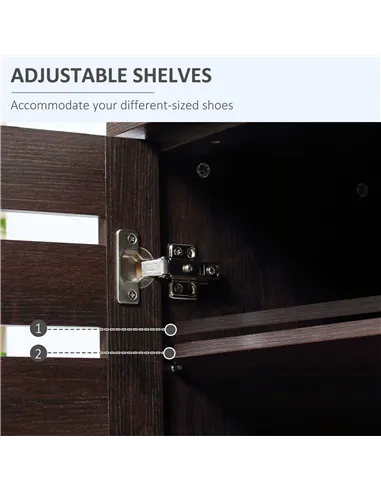 HOMCOM 15 Shoe Storage Cabinet - Wood-Effect