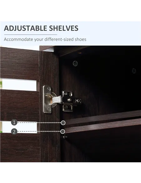 HOMCOM 15 Shoe Storage Cabinet - Wood-Effect