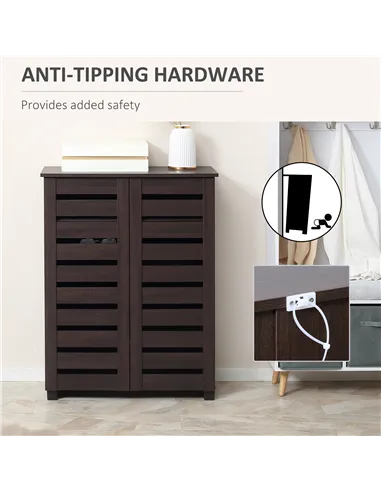 HOMCOM 15 Shoe Storage Cabinet - Wood-Effect