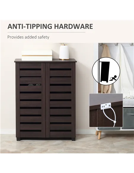 HOMCOM 15 Shoe Storage Cabinet - Wood-Effect