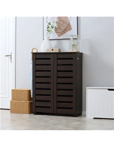 HOMCOM 15 Shoe Storage Cabinet - Wood-Effect