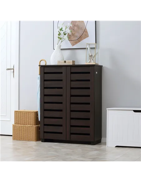 HOMCOM 15 Shoe Storage Cabinet - Wood-Effect