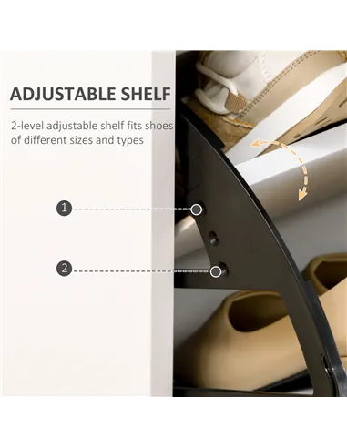 HOMCOM Three Drawer Slim Shoe Storage Cabinet, 12 Shoe Pairs - White