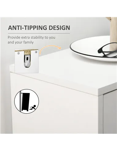 HOMCOM Three Drawer Slim Shoe Storage Cabinet, 12 Shoe Pairs - White