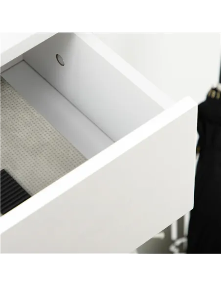 HOMCOM Three Drawer Slim Shoe Storage Cabinet, 12 Shoe Pairs - White