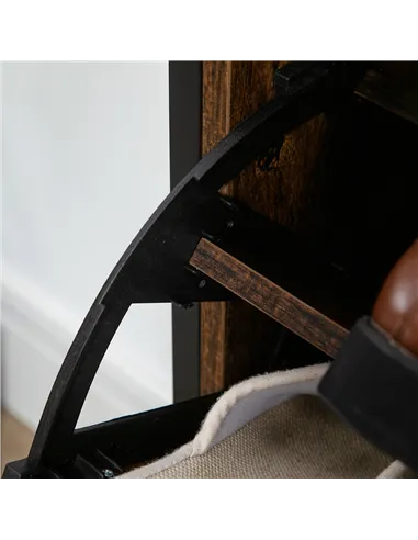 HOMCOM 12-Shoe, Two-Door Storage Cabinet - Wood-Effect