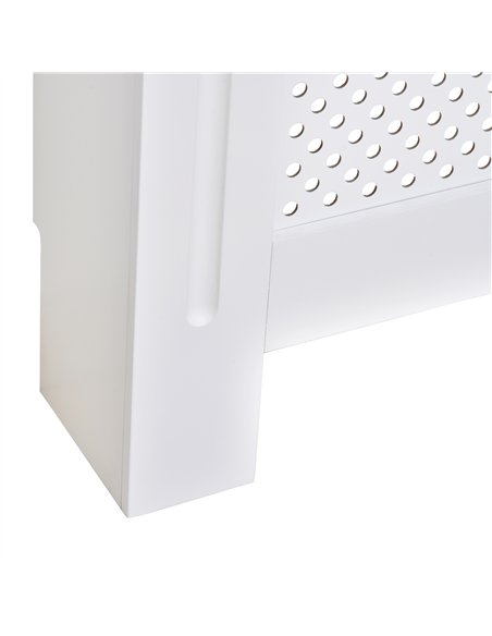 HOMCOM Wooden Radiator Cover Heating Cabinet Modern Home Furniture Grill Style  White Painted (Small)