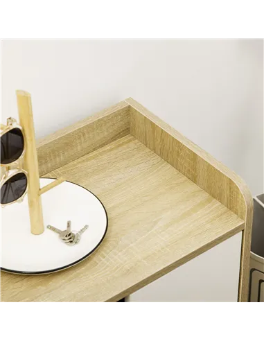 HOMCOM Shoe Storage with Double Doors and Open Shelves 13 Pair Shoe Storage Organizer for Entryway Hallway Natural and White