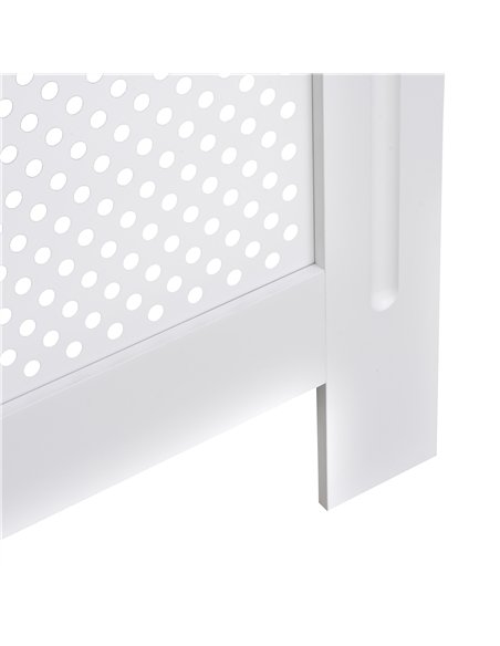 HOMCOM Wooden Radiator Cover Heating Cabinet Modern Home Furniture Grill Style  White Painted (Small)