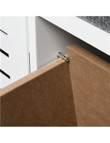 HOMCOM 3-Drawer Shoe Storage Bench - White