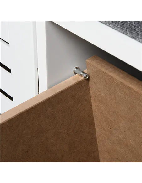 HOMCOM 3-Drawer Shoe Storage Bench - White