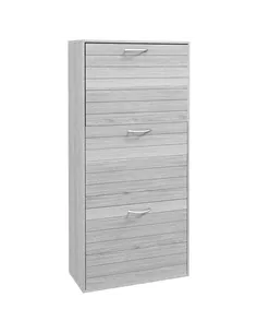 HOMCOM 12-Shoe Flip Drawer Storage Cabinet - Grey Wood-Effect
