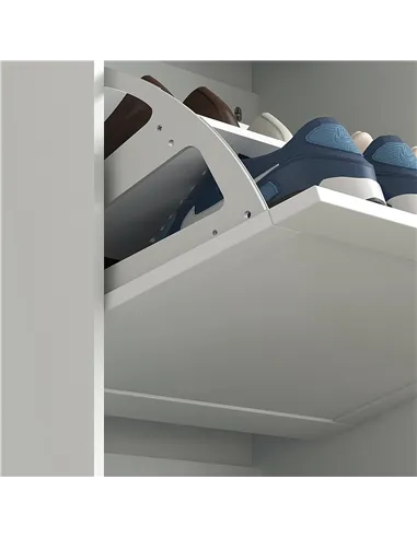 HOMCOM Modern Compact Three-Drawer Shoe Storage Cabinet - White