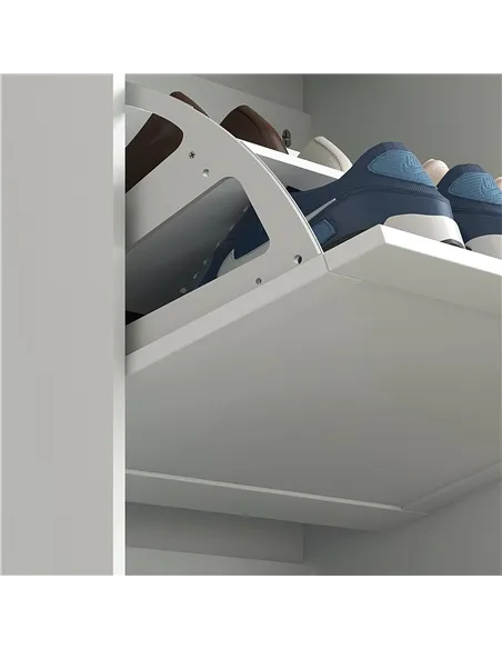 HOMCOM Modern Compact Three-Drawer Shoe Storage Cabinet - White