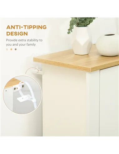 HOMCOM Slim Shoe Cabinet, Narrow Shoe Cupboard with 3 Flip Drawers, Adjustable Shelves for 18 Pairs of Shoes for Hallway, White