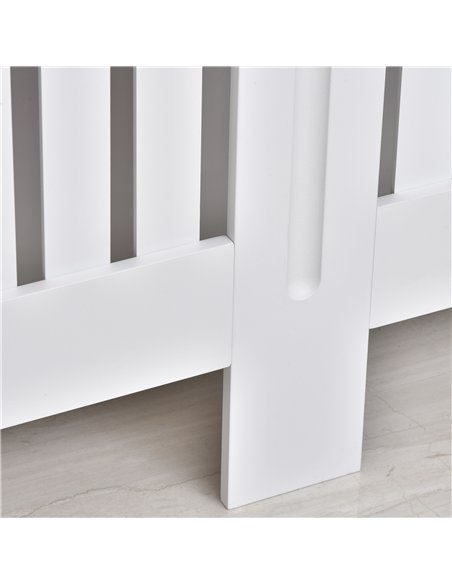 HOMCOM Slatted Radiator Cover Painted Cabinet MDF Lined Grill in White (152L x 19W x 81H cm)