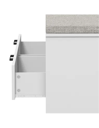 HOMCOM Shoe Bench with Removable Cushion, Shoe Storage Bench with Padded Seat, Open Compartments and Drawers for Entryway Hallwa