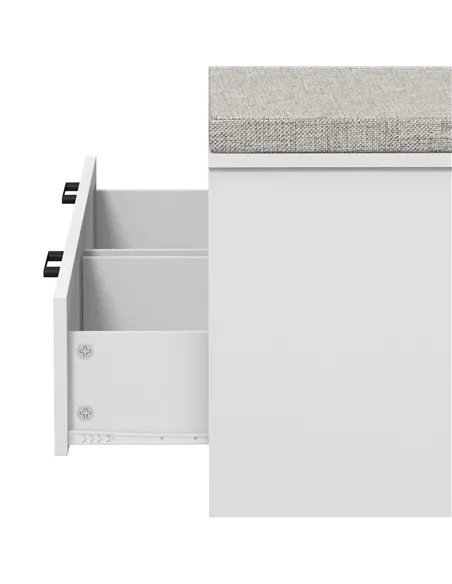 HOMCOM Shoe Bench with Removable Cushion, Shoe Storage Bench with Padded Seat, Open Compartments and Drawers for Entryway Hallwa