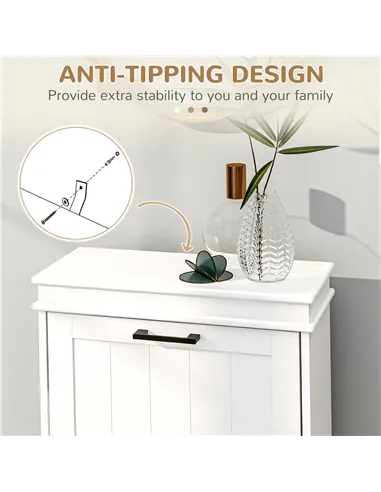 HOMCOM Two-Drawer Minimalistic Shoe Storage Cabinet, for 10 Shoes, White