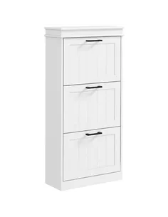 HOMCOM Three-Drawer Minimalistic Shoe Storage Cabinet, for 15 Shoes