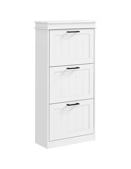 HOMCOM Three-Drawer Minimalistic Shoe Storage Cabinet, for 15 Shoes
