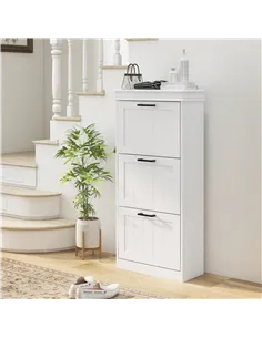 HOMCOM Three-Drawer Minimalistic Shoe Storage Cabinet, for 15 Shoes 2