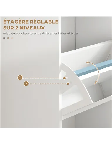 HOMCOM Three-Drawer Minimalistic Shoe Storage Cabinet, for 15 Shoes