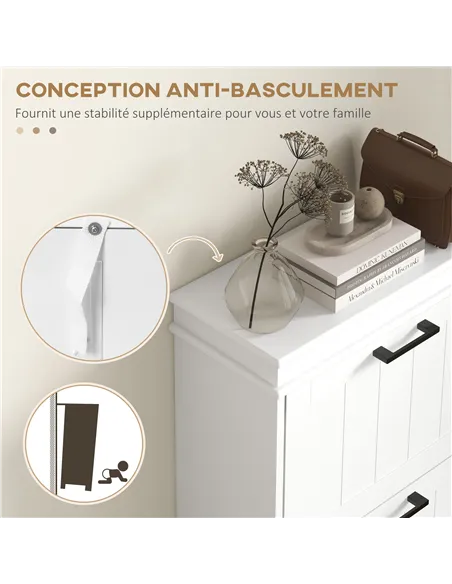 HOMCOM Three-Drawer Minimalistic Shoe Storage Cabinet, for 15 Shoes