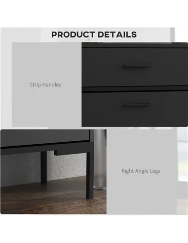 HOMCOM Three Drawer Slim Shoe Storage Cabinet, 12 Shoe Pairs - Black