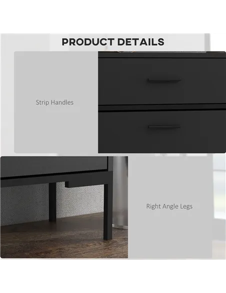 HOMCOM Three Drawer Slim Shoe Storage Cabinet, 12 Shoe Pairs - Black