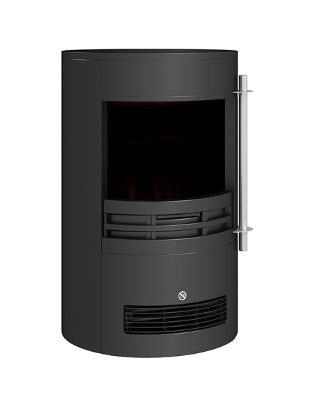 HOMCOM 1000W/2000W Freestanding Electric Fireplace, Indoor Heater Fire Stove with Log Burner Effect Flame, Thermostat Control