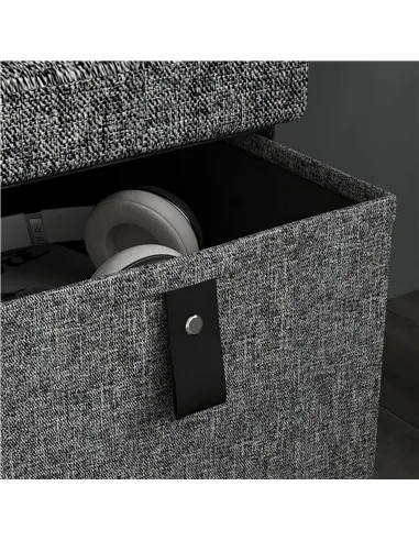 HOMCOM Six-Drawer Shoe Storage Bench, with Padded Top Seat - Dark Grey