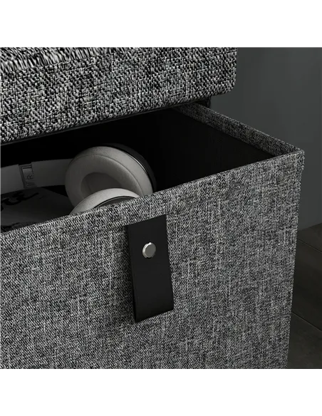 HOMCOM Six-Drawer Shoe Storage Bench, with Padded Top Seat - Dark Grey