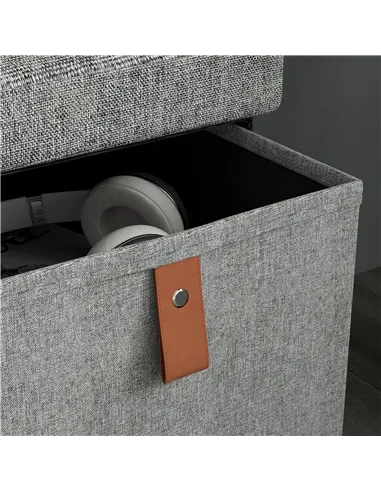 HOMCOM Shoe Bench with Seat, Shoe Storage Bench with Cushion and 6 Fabric Drawers for Entryway, Hallway, Living Room, Bedroom, L