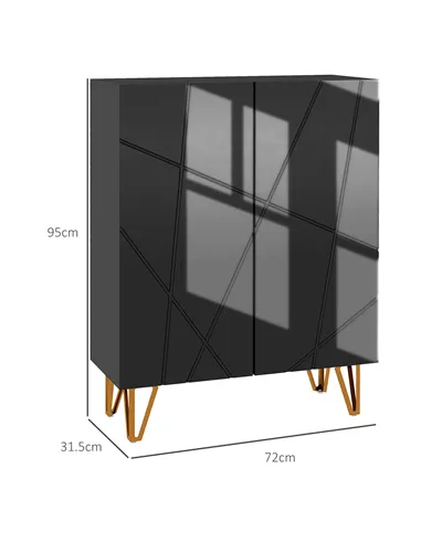 HOMCOM Narrow Shoe Storage Cabinet with Soft-Close Hinges and Adjustable Shelves for 15-20 Pairs of Shoes, Black