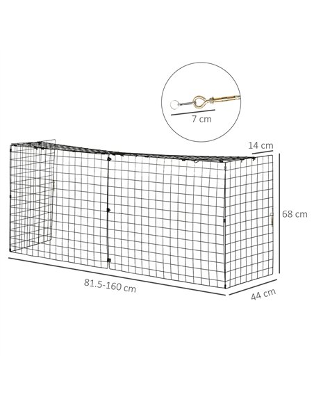 HOMCOM Extendable Fire Guard Screen, Freestanding Fire Screen Spark Guard, Folding Fireplace Cover, Wire Mesh, 81.5-160cm, Black