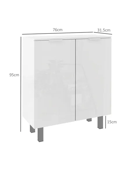 HOMCOM Five-Shelf Shoe Storage Cupboard - White