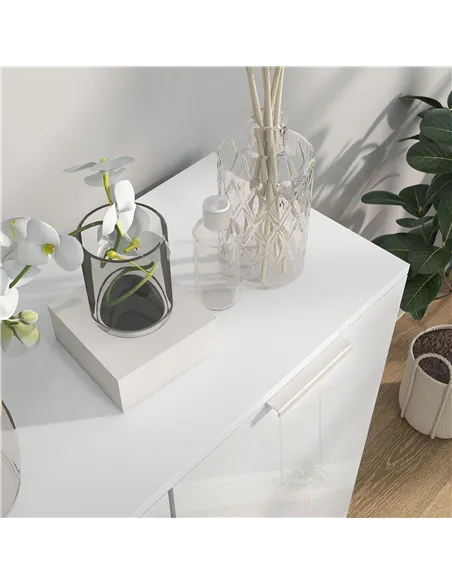 HOMCOM Five-Shelf Shoe Storage Cupboard - White