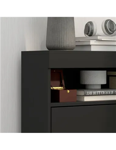 HOMCOM 16 Shoe Pair Storage Cabinet, with Flip Doors - High Gloss Black