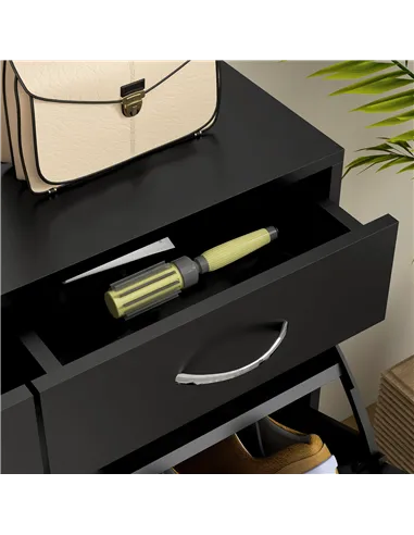 HOMCOM Narrow Shoe Storage with 2 Flip Drawers and Adjustable Shelves Shoe Cabinet Organizer for 12 Pairs of Shoes, Black