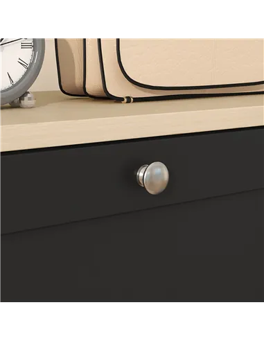 HOMCOM Modern Compact Three-Drawer Shoe Storage Cabinet - Black