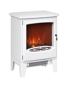 HOMCOM Electric Fireplace Stove, Free standing Fireplace Heater with Realistic LED Flame Effect, Overheat Safety Protection, 900