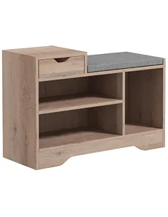 HOMCOM Multi-Compartment Shoe Bench, with Seat - Grey