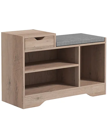HOMCOM Multi-Compartment Shoe Bench, with Seat - Grey