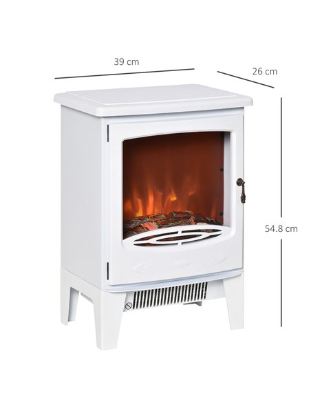 HOMCOM Electric Fireplace Stove, Free standing Fireplace Heater with Realistic LED Flame Effect, Overheat Safety Protection, 900