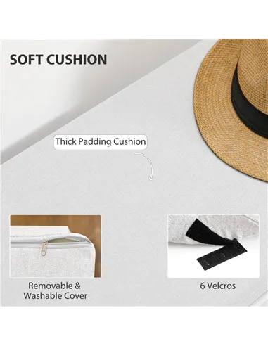 HOMCOM Shoe Storage Bench with Cushion - Grey