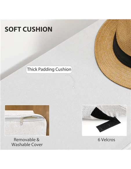 HOMCOM Shoe Storage Bench with Cushion - Grey