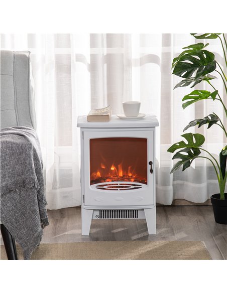 HOMCOM Electric Fireplace Stove, Free standing Fireplace Heater with Realistic LED Flame Effect, Overheat Safety Protection, 900